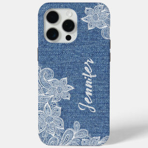 Funda Para iPhone 15 Pro Max Estuche personalizado Jean Lace para iPhone / iPad