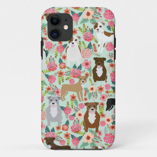 Funda Para iPhone 11 Estuche Pitbull Floral Iphone - caja pitbull,