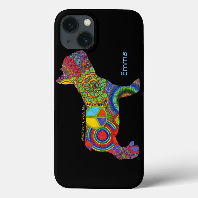 Funda De Case-Mate Para iPhone Estuche Pop Art para iPhone "Peace Love & Frenchie (Reverso)