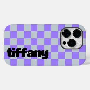 Funda Para iPhone 14 Pro De Case-Mate Estuche Purple Checkered Phone