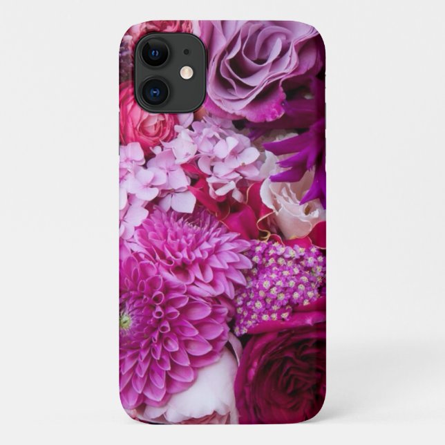 Funda De Case-Mate Para iPhone Estuche Purple Floral para teléfono (Reverso)