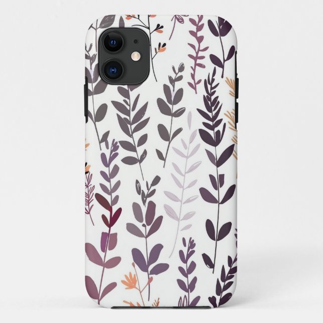 Funda De Case-Mate Para iPhone Estuche Purple Floral Patterin Phone (Reverso)