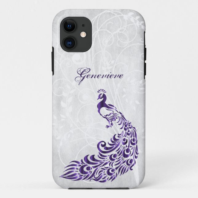 Funda De Case-Mate Para iPhone Estuche Purple Peacock personalizado para iPhone F (Reverso)