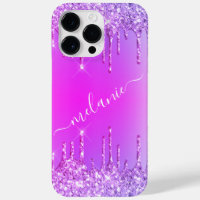 Estuche Purple Pink Neon iPhone con nombre persona