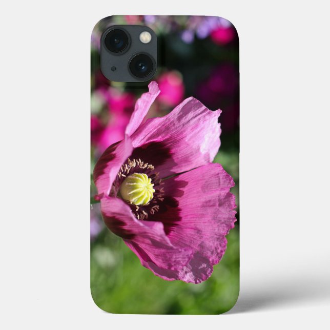 Funda De Case-Mate Para iPhone Estuche Purple Poppy Phone (Reverso)
