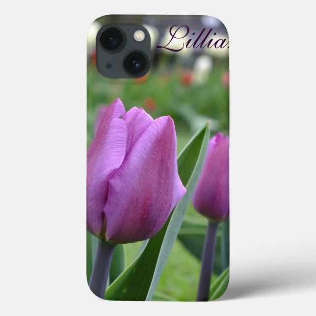 Funda De Case-Mate Para iPhone Estuche Purple Tulip iPad (Reverso)