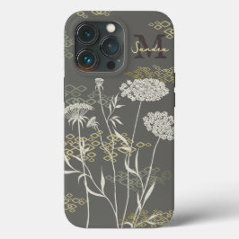 Funda Para iPhone 13 Pro Estuche Queen Anne's Lace Dark iPhone / iPad