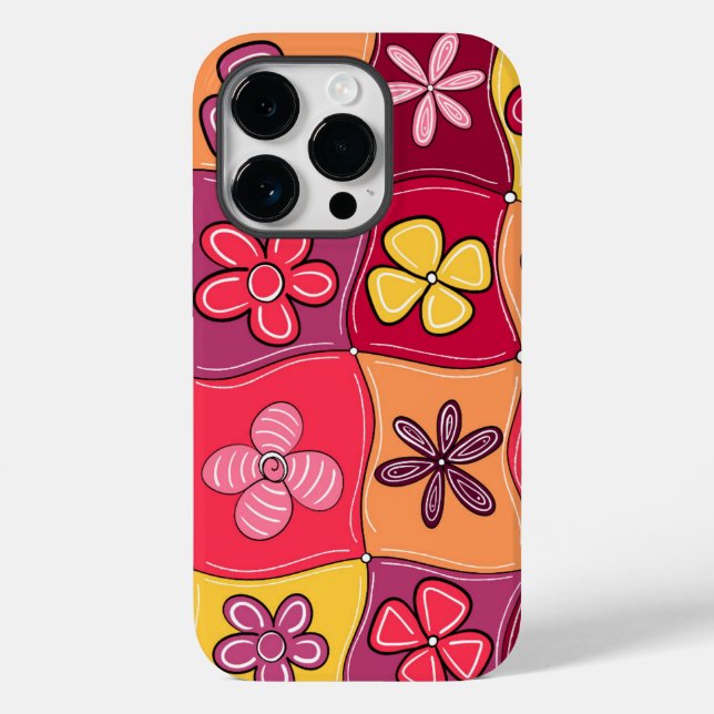 Funda De Case-Mate Para iPhone Estuche Retro Flowers Phone (Reverso )