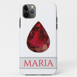 Funda Para iPhone 11 Pro Max Estuche rojo para iPhone con faceta Gemstone Pear 