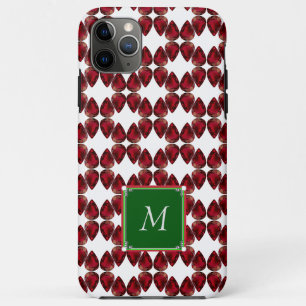 Funda Para iPhone 11 Pro Max Estuche rojo para iPhone Ruby Gemstone Monogramado