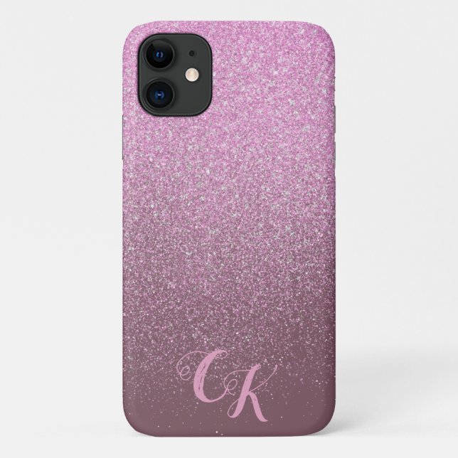 Funda De Case-Mate Para iPhone Estuche Rubor Pink Purpurina Shimmer Personalizado (Reverso)