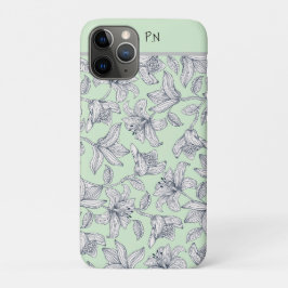 Funda Para iPhone 11 Pro Estuche Sage Floral Monograma para iPhone / iPad