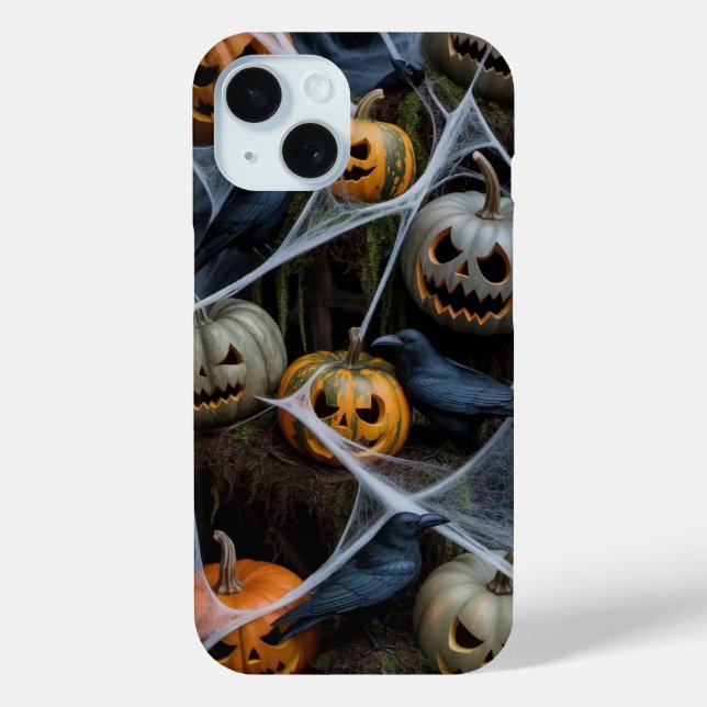 Funda De Case-Mate Para iPhone Estuche Scary Pumpkin Web Halloween para iPhone /  (Reverso )