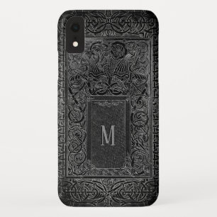 Funda Para iPhone XR Estuche Silver Art Deco Phone con su monograma