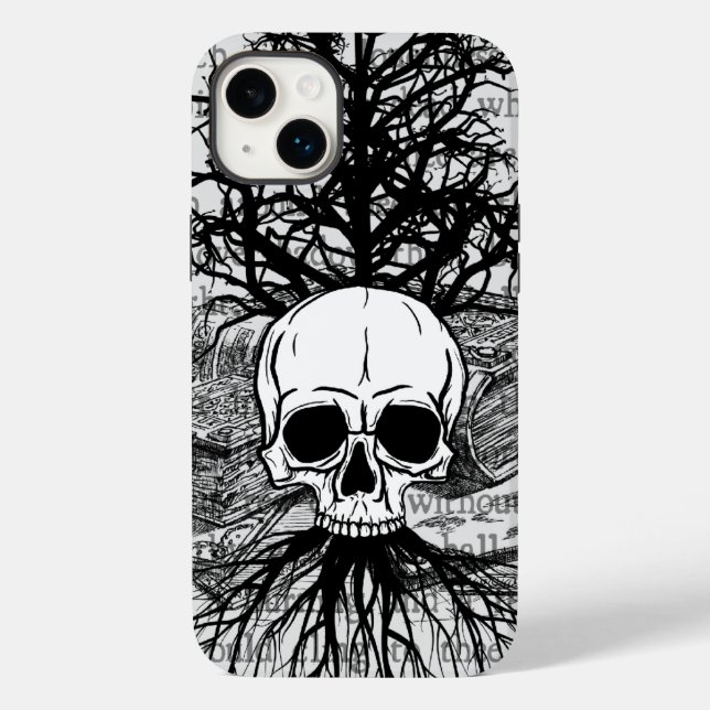 Funda De Case-Mate Para iPhone Estuche Skull & Books para iPhone Funda-Mate (Reverso )
