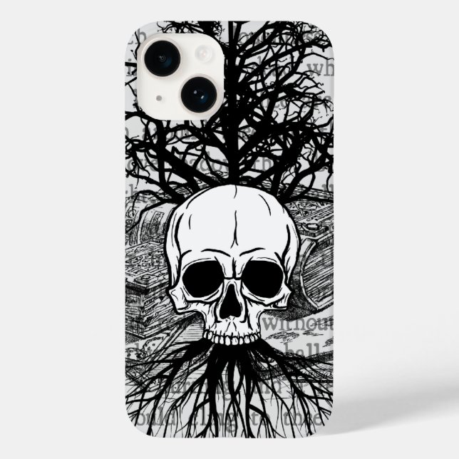 Funda De Case-Mate Para iPhone Estuche Skull & Books para iPhone Funda-Mate (Reverso )