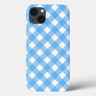 Funda Para iPhone 13 Estuche Sky blue gingham Funda-Mate para iPhone