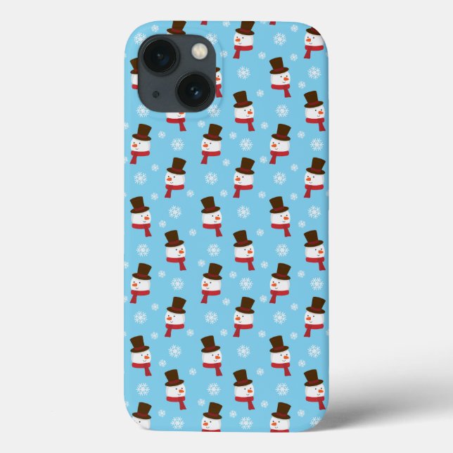 Funda De Case-Mate Para iPhone Estuche Sky Blue Snowman Phone (Reverso)