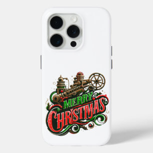 Funda Para iPhone 15 Pro Estuche Steampunk Merry Christmas iPhone / iPad