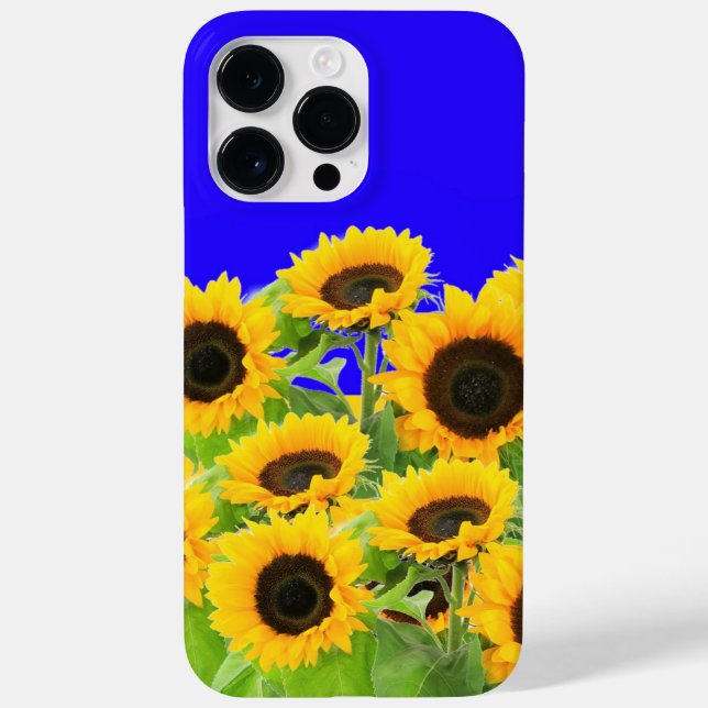 Funda De Case-Mate Para iPhone Estuche Sunflowers On Blue Sky iPhone (Reverso)