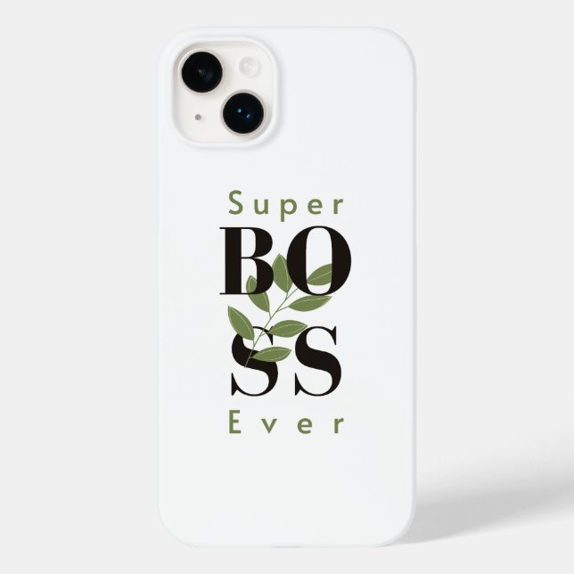 Funda De Case-Mate Para iPhone Estuche Super Boss Ever Minimal blanco para iPhone (Reverso )
