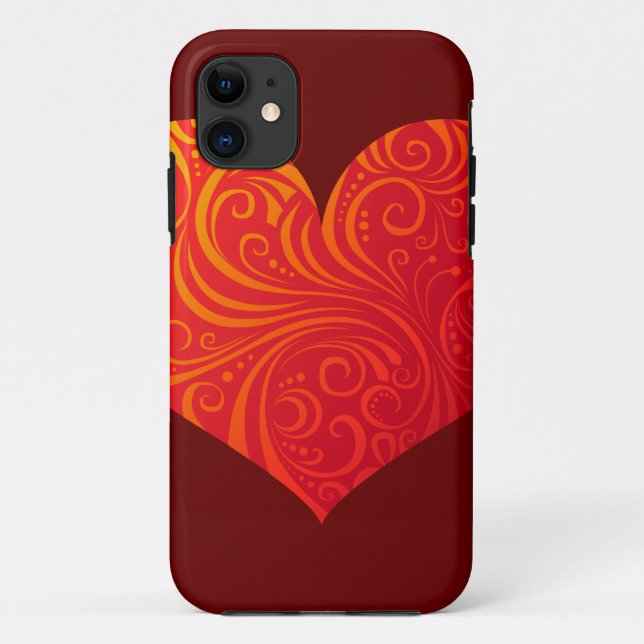 Funda De Case-Mate Para iPhone Estuche Swirly Heart iphone (Reverso)