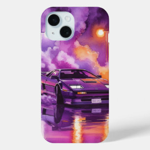 Funda Para iPhone 15 Estuche Synthwave Retro para teléfono Hyper Car