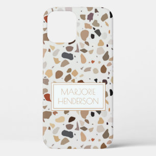 Funda Para iPhone 12 Estuche Terrazzo Funda-Mate para iPhone personaliz