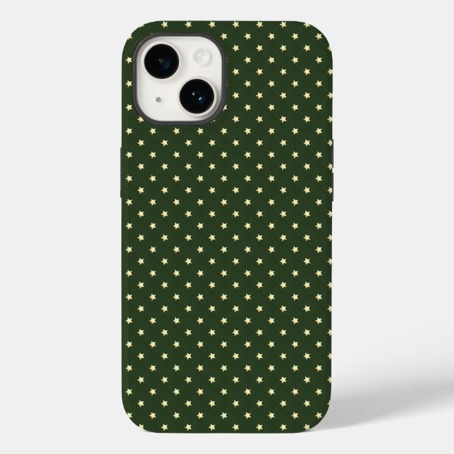 Funda De Case-Mate Para iPhone Estuche Tiny Stars Dark Green Phone (Reverso )