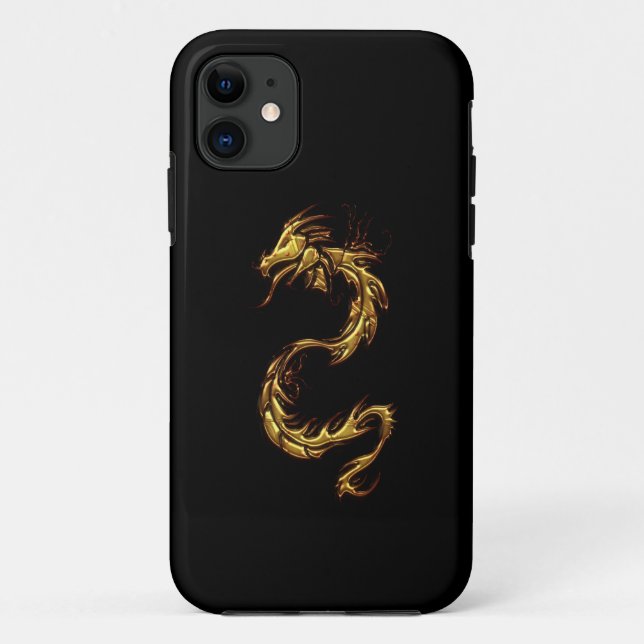 Funda De Case-Mate Para iPhone Estuche Tribal Gold Dragon Fantasy Art iPhone (Reverso)