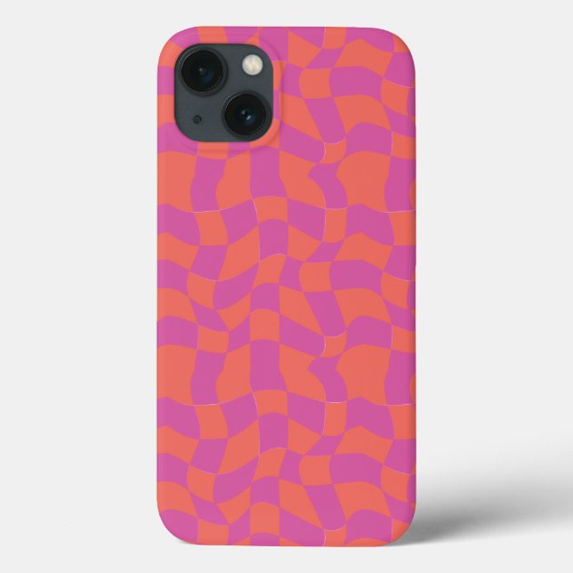 Funda De Case-Mate Para iPhone Estuche Trippy Checkerboard para iPhone (Reverso)