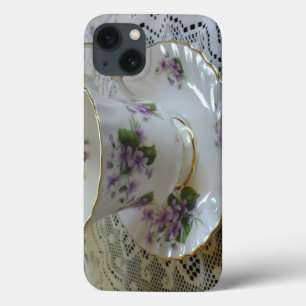 title_seo2 Estuche vintage Queen Anne Violets Tea iPad