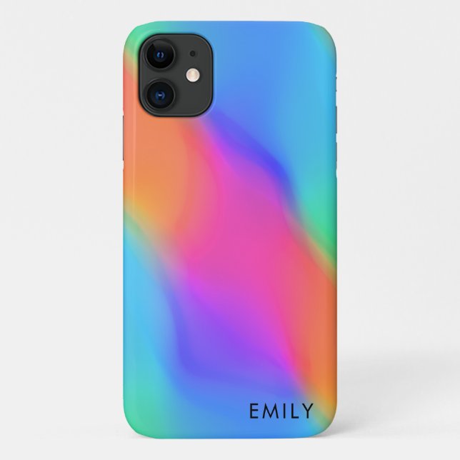Funda De Case-Mate Para iPhone Estuche Vivid Holographic Personalizado Phone (Reverso)