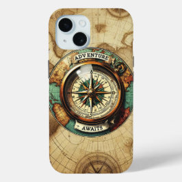 Funda Para iPhone 15 Estuche Wanderlust Compass para iPhone / iPad