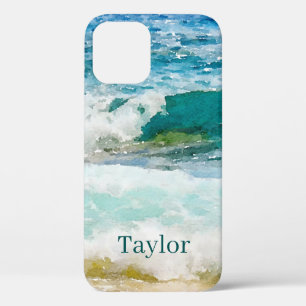 Funda Para iPhone 12 Pro Estuche Watercolor Ocean Monogrammed Funda-Mate pa