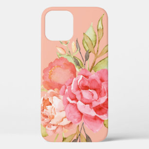 Funda Para iPhone 12 Estuche Watercolor Peonies and Rosas para iPhone /