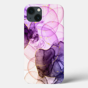Funda Para iPhone 13 Estuche Watercolor Purple Purpurina para iPhone /