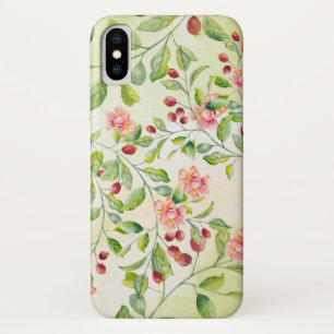 Funda Para iPhone X Estuche Watercolor Rosa Garden Vines para iPhone /
