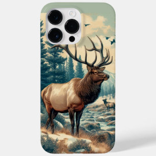Funda Para iPhone 14 Pro Max De Case-Mate Estuche Watercolor Vintage Elk AI Art iPhone / iPa