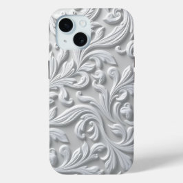 Funda Para iPhone 15 Estuche White Flourish para iPhone / iPad