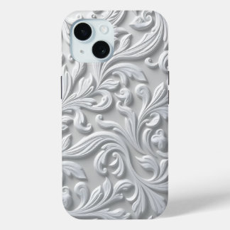Funda Para iPhone 15 Estuche White Flourish para iPhone / iPad
