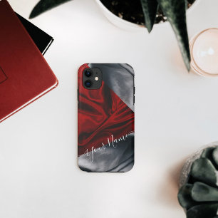 Funda Para iPhone 11 Estuches de iphone de tela roja y gris