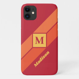 Funda Para iPhone 11 estuches de monograma y teléfono de nombre de pers