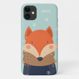Funda Para iPhone 11 Estuches de teléfono de Winter Fox, monograma del