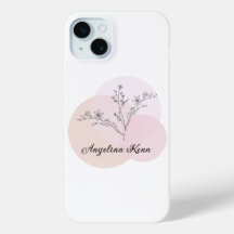 Estuches para iPhone de flores rosadas personaliza