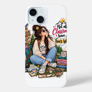 Funda Para iPhone 15 estudio de café amante del café amante de los libr