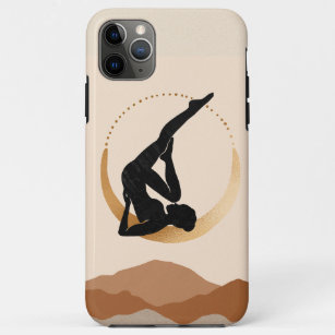 Funda Para iPhone 11 Pro Max Estudio de yoga posar luna de oro moderno abstract