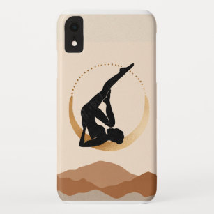 Funda Para iPhone XR Estudio de yoga posar luna de oro moderno abstract