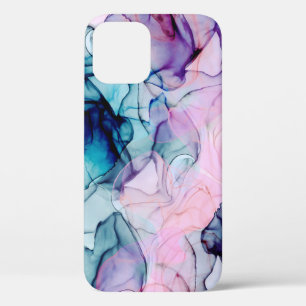 Funda Para iPhone 12 Etéreo glamur Verde azulado rosa morado inky moder