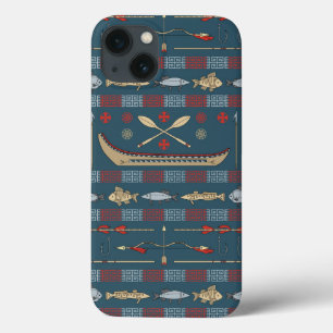 Funda Para iPhone 13 Ethnic Fishing Pattern